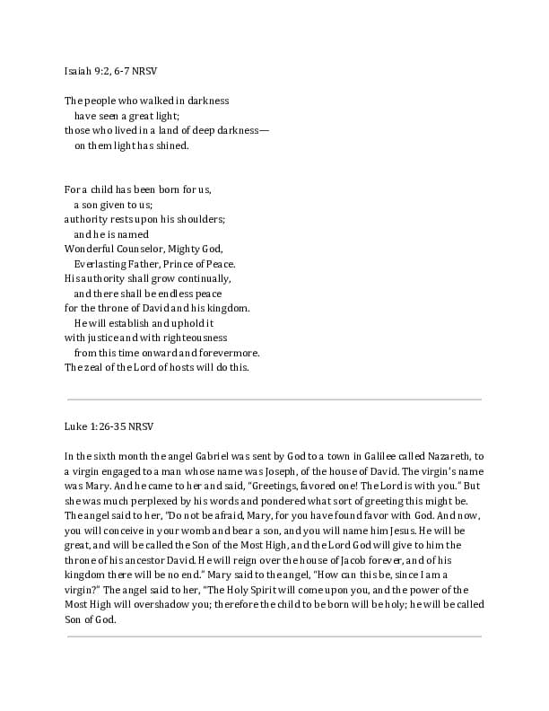 christmas readings text NRSV