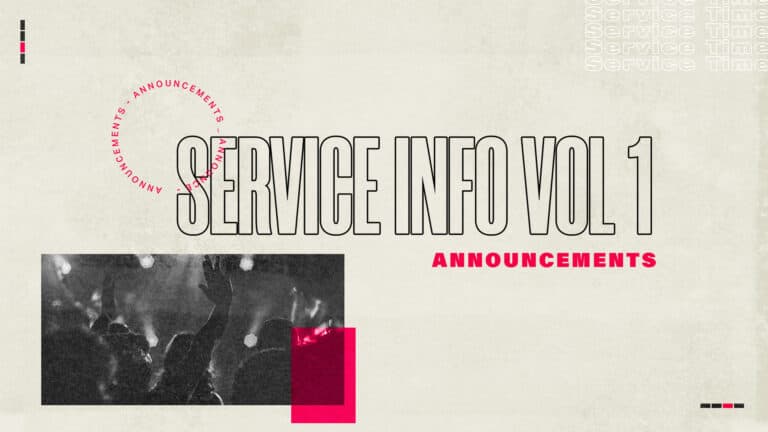 Announcements: Service Info Vol 1